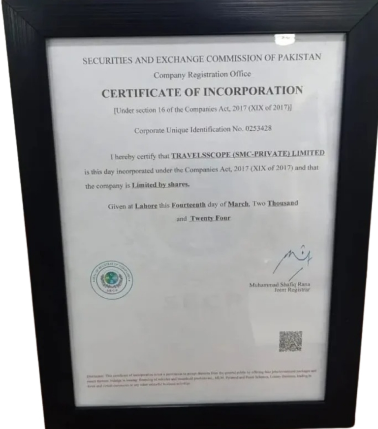 Travels Scope Certifications
