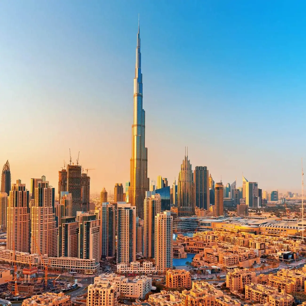 Dubai skyline with Burj Khalifa featured in Dubai Tour Packages from Pakistan by Travels Scope.
